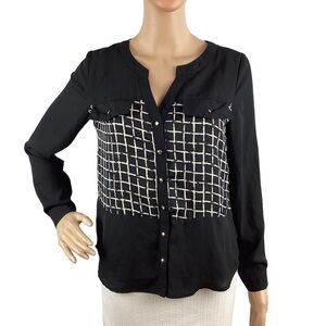 Papermoon Blouse Size XSP Black Semi-Sheer